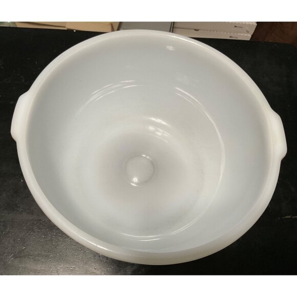Glasbake 4 Qt White Milk Glass Mixing Bowl Sunbeam Replacement Durable Design - Picture 5 of 8